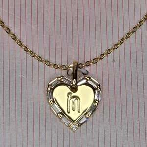 Mia Sarine 14kt Gold Flash Plated Initial M Heart Pendant Necklace